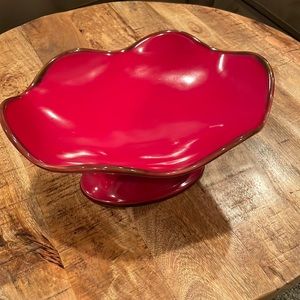 Southern Living at Home Oval Compote is stunning cinnabar red.